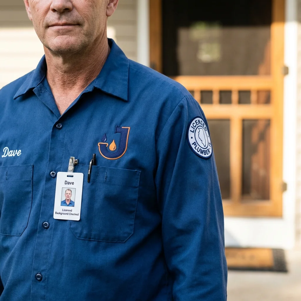 Licensed plumber showing ID badge in Shandon, CA
